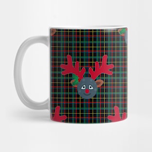 plaid christmas reindeer moon emoji Mug